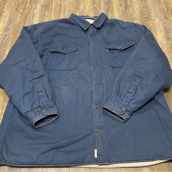 Levi's Men's Sherpa Blue Button Up Insulated/fleece Outdoor Chore Jacket Size 3X - Picture 12 of 16